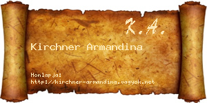 Kirchner Armandina névjegykártya